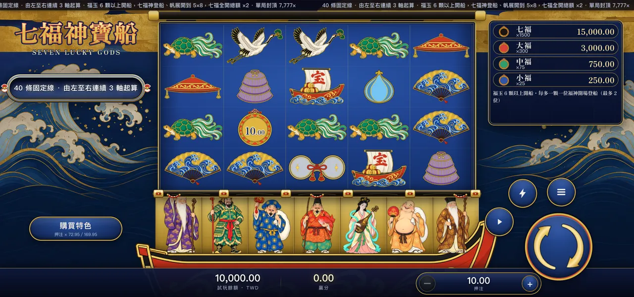 七福神寶船 — 主遊戲盤面